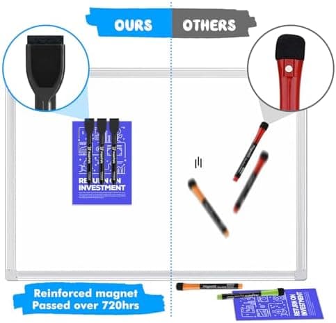 Maxtek Magnetic Dry-Erase Markers, 6 Stücke, Schwarz, Trockenausschlag, Radiergummi, Abwischbar, Geruchsarmer, Ethikomsi