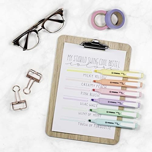 STABILO Textmarker swing cool Pastel - Für Kinder - Schulzubehör -InstanceOf - 6er Pack - Blister