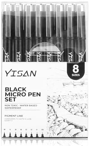 Schwarze Kunststifte YISAN 70313 - Ideal fürreported Design und Make-up-Aufträge
| YISAN Schwarz Pigment Liner Set 7031