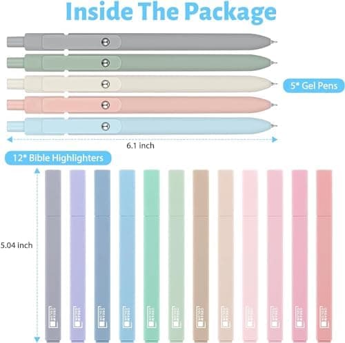 17 Textmarker Pastell Set für Journal und Büro - Aesthetic Bible Highlighter und Fineliner für Bibel und Schulbedarf
|