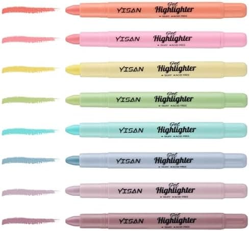 YISAN Bibel Textmarker – Pastellfarben für Bibel Highlights, Ideal für Prediger und Studierende, in 8 Farben Set, 70641