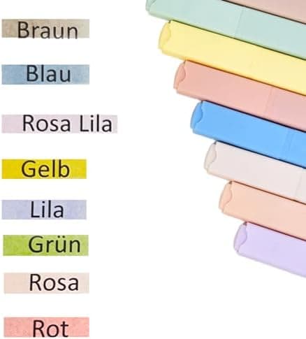[12er-Pack] Ästhetische Textmarker für Schüler und Studierende mit weicher Keilspitze, No Bleed Bible Highlighter Pastel