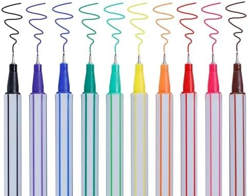 10x Fineliner Schwarz für Precises Schreiben und Zeichnen im Büro und zu Hause
| 10x Metallgefaserte Fineliner mit fein