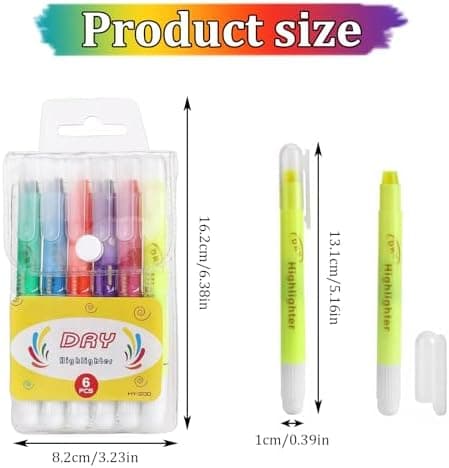 Kinder Bibel Textmarker Set 6 Farben Gel No Bleed Dry Fast Ungiftige Highlighter Stifte für Schule und Büro
| 6 Farben