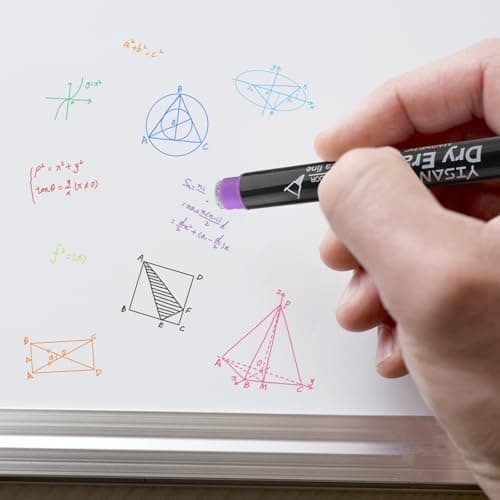 YISAN Magnetische Whiteboard Stifte 0,7 mm Extra Feine mit Radiergummis für Whiteboard 12 Farben Geringer Geruch 70566