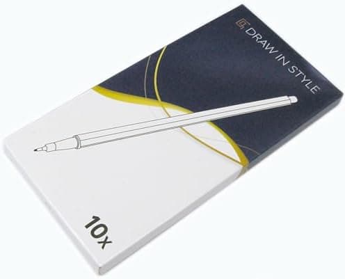 10x Fineliner Schwarz für Precises Schreiben und Zeichnen im Büro und zu Hause
| 10x Metallgefaserte Fineliner mit fein