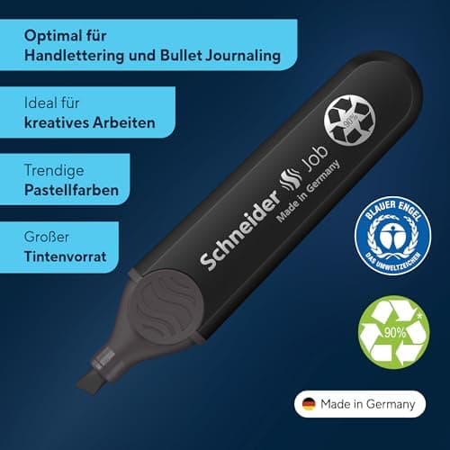 Schneider Job 150 Pastell Textmarker - recycelter Kunststoff, Der blaue Engel ausgezeichnet, 10er Pack rosé