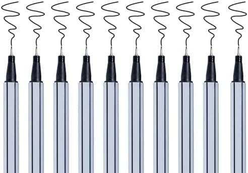 10x Fineliner Schwarz für Precises Schreiben und Zeichnen im Büro und zu Hause
| 10x Metallgefaserte Fineliner mit fein