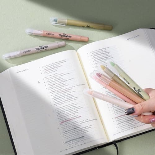 YISAN Bibel Textmarker – Highlighter Stifte für Bibelstudium - Farben: 8, Set: 70658
