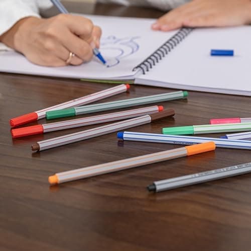 10x Fineliner Schwarz für Precises Schreiben und Zeichnen im Büro und zu Hause
| 10x Metallgefaserte Fineliner mit fein