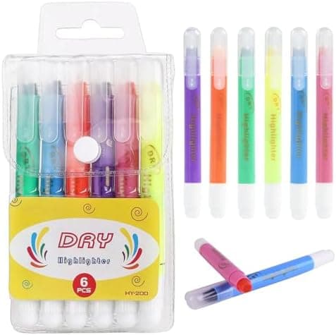 Kinder Bibel Textmarker Set 6 Farben Gel No Bleed Dry Fast Ungiftige Highlighter Stifte für Schule und Büro
| 6 Farben