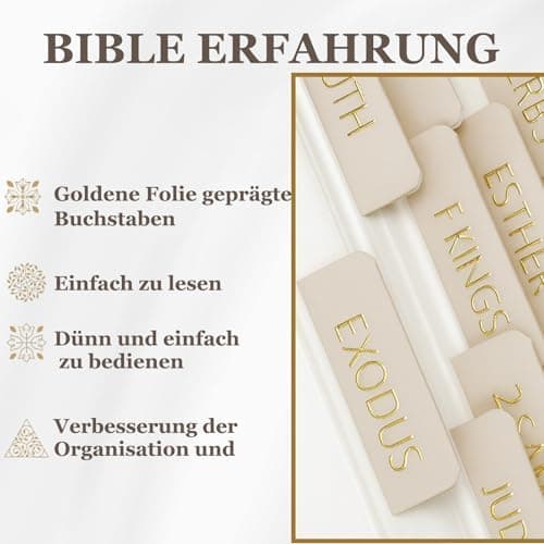 BibelRegister Deutsch Neues Leben Bibelmarker mit Schreibrand, praktisches BibelZubehör für Bibel mit Register
| Neues