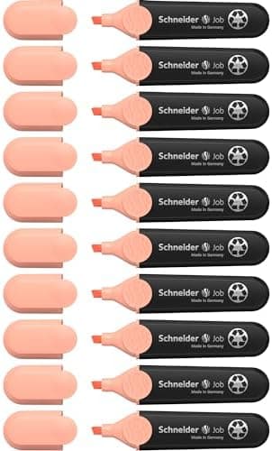 Schneider Job 150 Pastell Textmarker - recycelter Kunststoff, Der blaue Engel ausgezeichnet, 10er Pack rosé