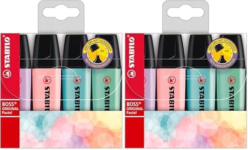 Stabilo Textmarker BOSS ORIGINAL Pastel Farben - Ideal für Kreatives Schreiben und Illustration
| Stabilo Textmarker BO
