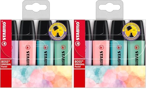 Stabilo Textmarker BOSS ORIGINAL Pastel Farben - Ideal für Kreatives Schreiben und Illustration
| Stabilo Textmarker BO
