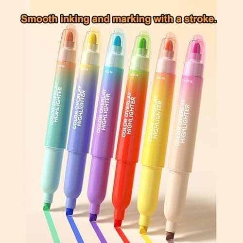 Fluoreszenz-Highlighter Double Ended, 6 Farben, Schnelltrocknend für Bibel, Hauptsache Journaling, Schulbedarf
| Fluore