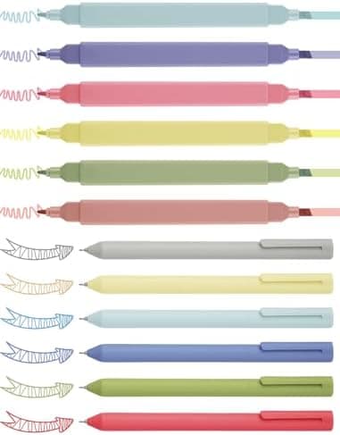 NiArt 14 Textmarker Pastell Set, Morandi Farben & Aesthetic Bible Marker & Für Journalisten