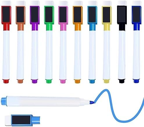 Tintenfree VOTON Whiteboard Marker - 10 Farben, Magnetwhiteboard Stifte und Radiergummi Set für professionelle Whiteboa