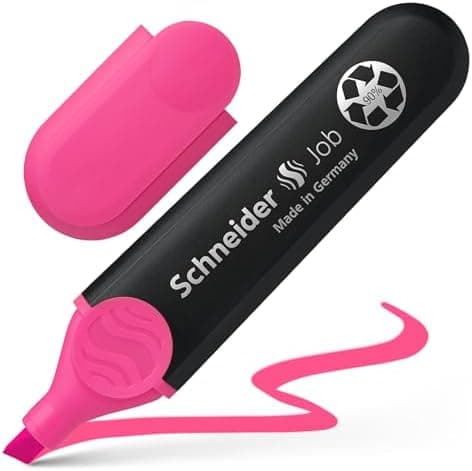 Schneider Job 150 Pastell Textmarker - recycelter Kunststoff, Der blaue Engel ausgezeichnet, 10er Pack rosé