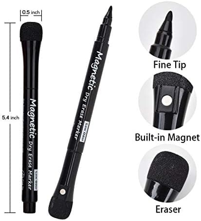 Magnetische Whiteboard Marker Weißwandstifte 12 Stücke Schwarz für Schule und Büro