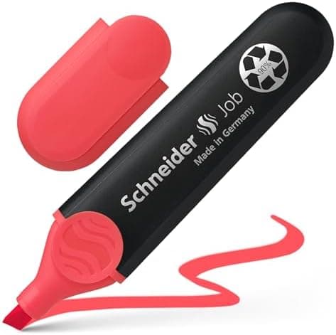 Schneider Job 150 Pastell Textmarker - recycelter Kunststoff, Der blaue Engel ausgezeichnet, 10er Pack rosé