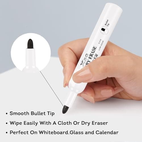 Schwarz Abwischbare Whiteboard Marker 72 Stück für Schule und Büro
| 6 Farben Schwarz Abwischbare Whiteboard Stifte Fei