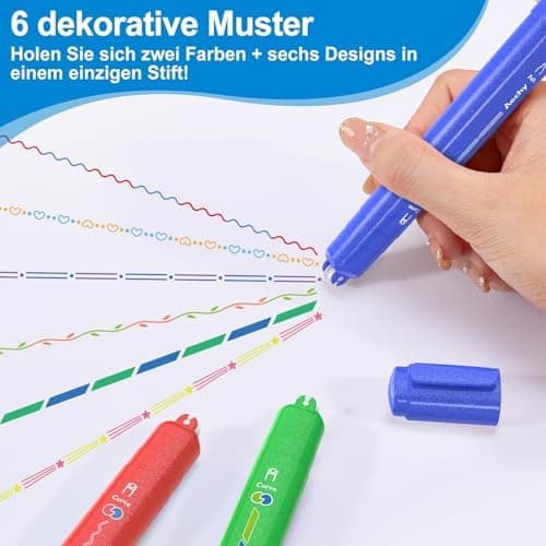 AECHY Glitzer Textmarker Set für Schüler & Künstler mit Farbwechsel & Glittereffekt - Büro & Schule Ideale Geschenke (6
