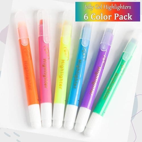 Kinder Bibel Textmarker Set 6 Farben Gel No Bleed Dry Fast Ungiftige Highlighter Stifte für Schule und Büro
| 6 Farben