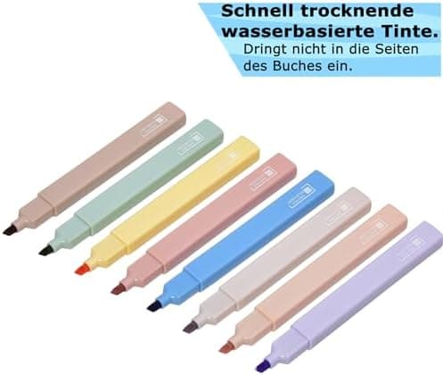 [12er-Pack] Ästhetische Textmarker für Schüler und Studierende mit weicher Keilspitze, No Bleed Bible Highlighter Pastel