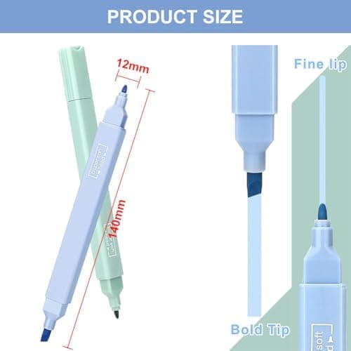 Pastell Textmarker 12 Stück Dual Tips Highlighter Pen Für Schulbüro Journaling