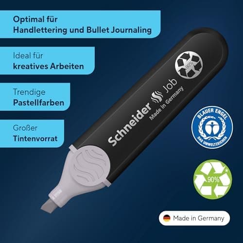 Schneider Job 150 Pastell Textmarker - recycelter Kunststoff, Der blaue Engel ausgezeichnet, 10er Pack rosé
