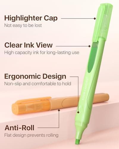 Four Candies Pastell Textmarker für Kinder im Alter von 3 bis 10 Jahren im/Instructionen für dein Home Office und School