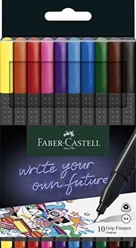 Faber-Castell 151620 Box mit 20 Grip Finelinern für Erwachsene zur lebendigen farbigen Kunst Stifte zum Zeichnen