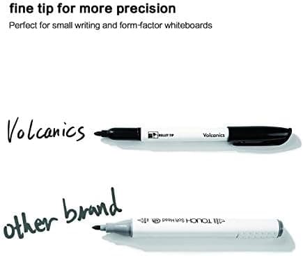 Volcanics Whiteboard Marker Stifte - Rundspitze - Abwischbar - Trocken Rückstandsfrei - Schwarz - 36er Set