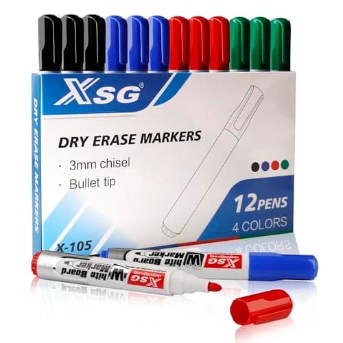 Whiteboard Marker 12er Pack Trocken Abwischbar Rundspitze 3mm Perfekt für Schule Büro Zuhause