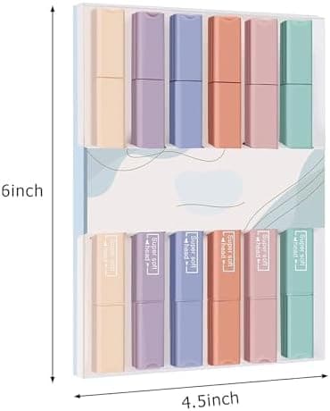 MARFOREVER Pastell Textmarker, 6 Stück Dual Tips Highlighter Pen Marker für Schüler und Office Worker bei Schul- und Bür