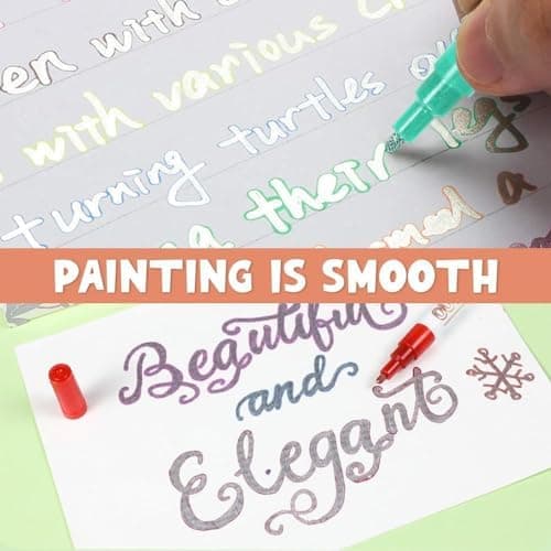 Permanent Paint Marker Stifte Set 12PCS für DIY & Basteln
| 2-in-1 Schimmernde Dual-Line Metallic Marker für Schule & K