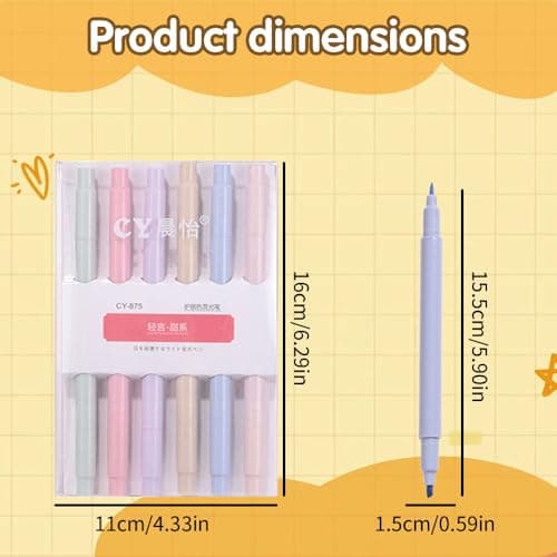 6er Textmarker, Bibel Marker, Lehrer Geschenk - 6 Farben Set, Highlighter Markerstifte