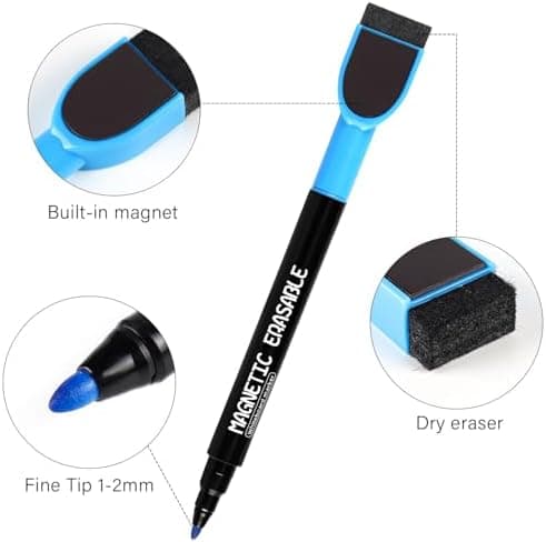 **Tiefgraue Magnetische Whiteboard Stifte, 10 Stück Abwischbar für Whiteboards und Memoboard**
| **Magnetische Folienst