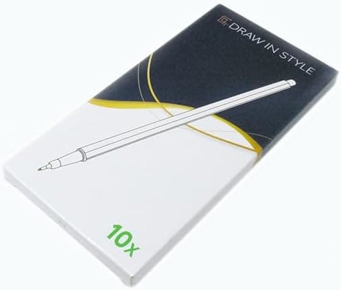 10x Fineliner Schwarz für Precises Schreiben und Zeichnen im Büro und zu Hause
| 10x Metallgefaserte Fineliner mit fein