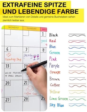 Magnetische Whiteboard Marker Weißwandstifte 12 Stücke Schwarz für Schule und Büro