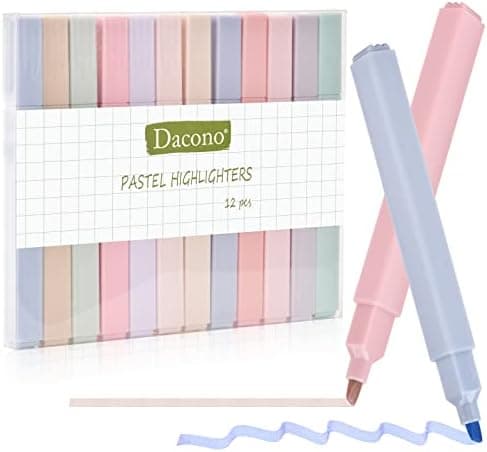 Ästhetische Textmarker, 12 PC Assorted Colors No Bleed Dry Fast Easy to Hold für Pastell Fans zur NotizenBei Bible-Plan