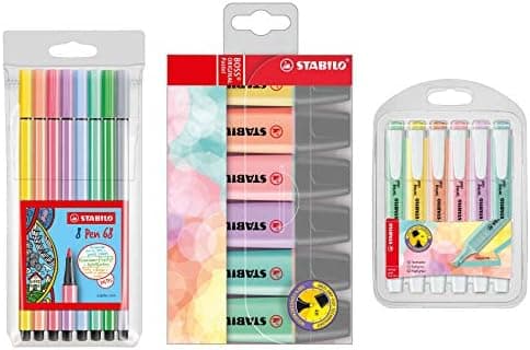 Stabilo Textmarker BOSS ORIGINAL Pastel Farben - Ideal für Kreatives Schreiben und Illustration
| Stabilo Textmarker BO