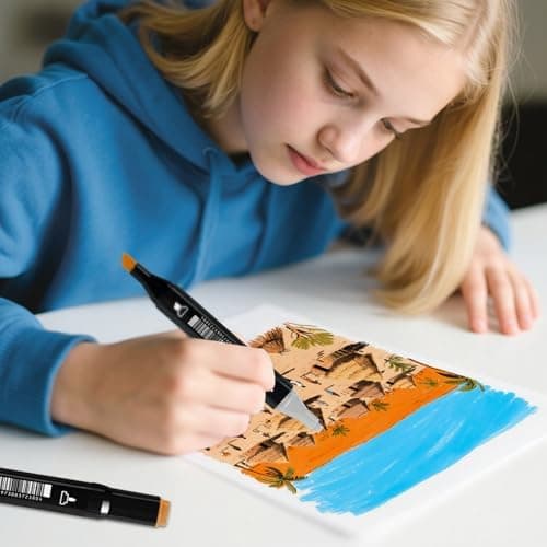 Alkohol Marker Set 40 Farben Dicke und Dünne, Permanent-Kunstmarker mit Filzstiften, Tragetasche zur Zeichnung und Gest