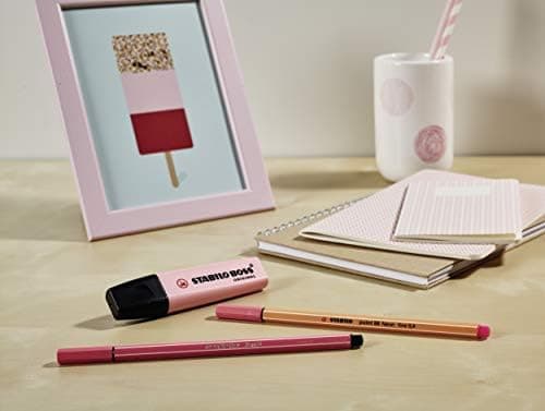 STABILO Textmarker BOSS ORIGINAL Pastel - 6er Pack - Pudriges Gelb, cremige Pfirsichfarbe, rosiges Rouge, Schimmer von L