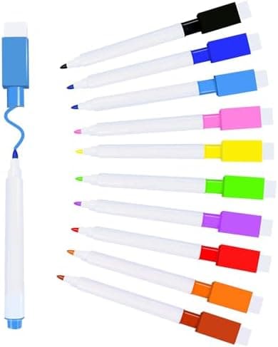 Tintenfree VOTON Whiteboard Marker - 10 Farben, Magnetwhiteboard Stifte und Radiergummi Set für professionelle Whiteboa