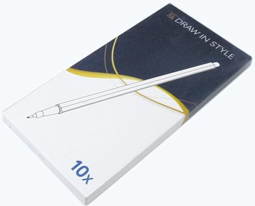 10x Fineliner Schwarz für Precises Schreiben und Zeichnen im Büro und zu Hause
| 10x Metallgefaserte Fineliner mit fein