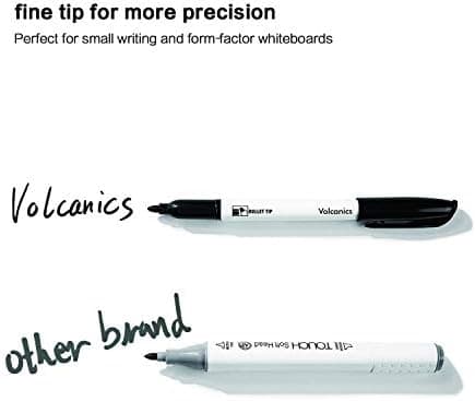 Volcanics Whiteboard Marker Stifte - Rundspitze - Abwischbar - Trocken Rückstandsfrei - Schwarz - 36er Set