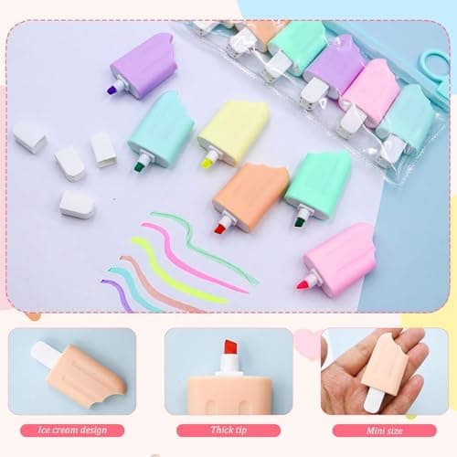 Mini Textmarker Set 30 Stück, Macaron Farben, Ideal für Schule und Büro
| Mini Textmarker Set 30 Stück, Eis-am-Stiel De