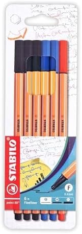 STABILO Fineliner point 88-10er Pack Standardfarben für Kritikler in der Büro- und Schulnutzung mit feinen Linien undmul